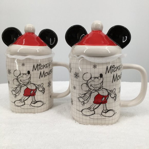 Mickey Mouse Christmas Mugs with Topper - Picture 1 of 13